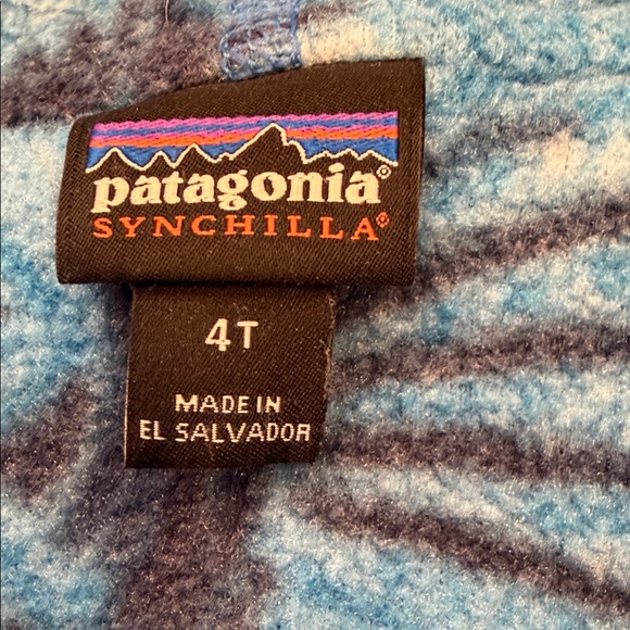 Patagonia Kids Synchilla Blue Fleece Jacket Size 4T - Picture 4 of 6
